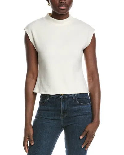 Truth Brushed Mock Neck Sweater Shell In White