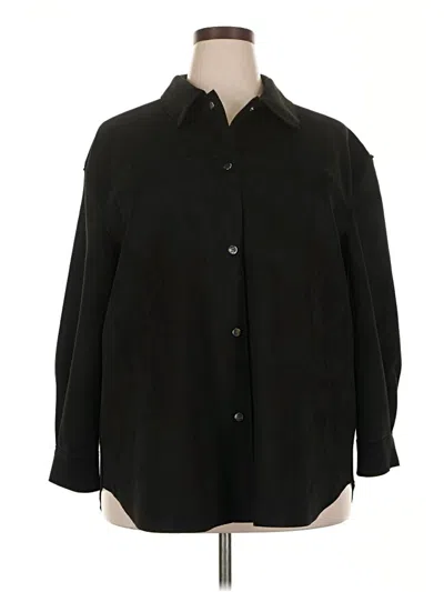 Pre-owned Truth By Republic 3/4 Sleeve Blouse In Black
