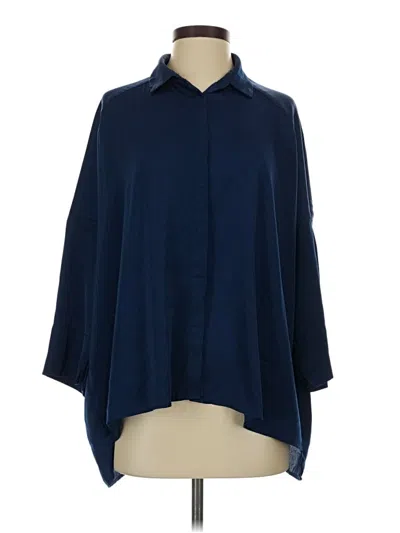 Pre-owned Truth By Republic 3/4 Sleeve Blouse In Blue