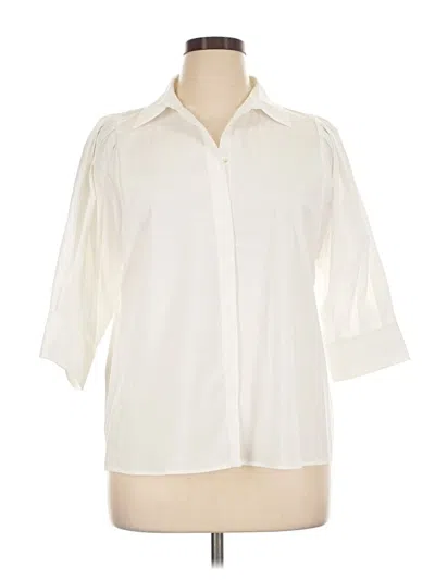 Pre-owned Truth By Republic 3/4 Sleeve Button Down Shirt In Ivory