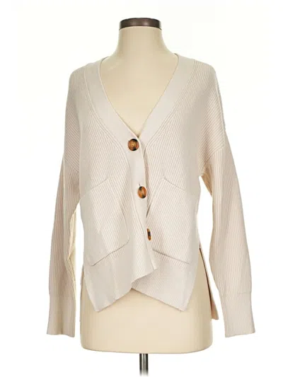 Pre-owned Truth By Republic Cardigan Sweater In White