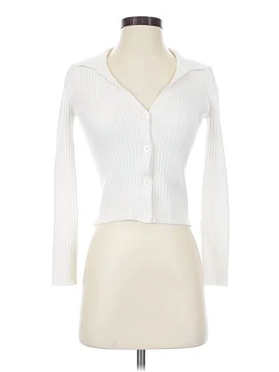 Pre-owned Truth By Republic Cardigan Sweater In White