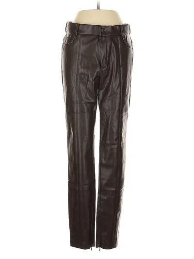 Pre-owned Truth By Republic Faux Leather Pants In Brown