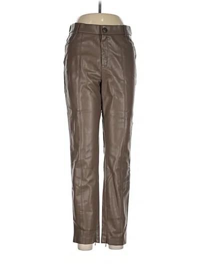Pre-owned Truth By Republic Faux Leather Pants In Brown