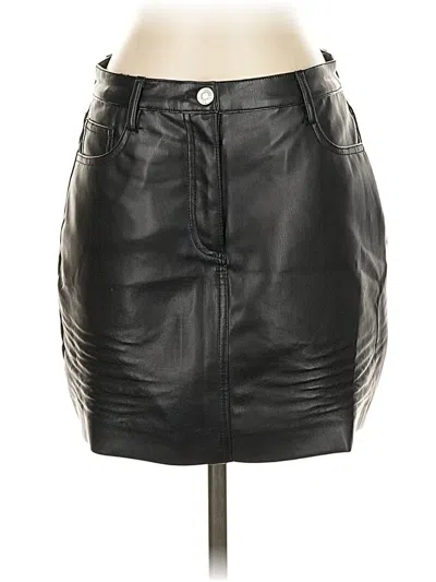 Pre-owned Truth By Republic Faux Leather Skirt In Black