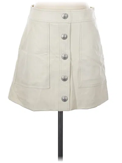 Pre-owned Truth By Republic Faux Leather Skirt In Ivory