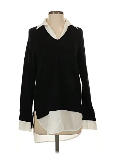 Pre-owned Truth By Republic Long Sleeve Blouse In Black