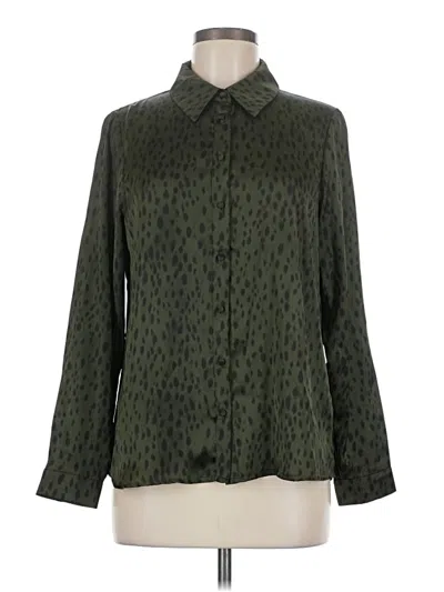 Pre-owned Truth By Republic Long Sleeve Blouse In Green