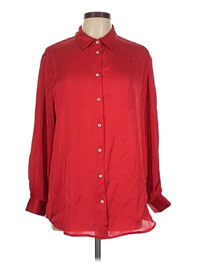 Pre-owned Truth By Republic Long Sleeve Blouse In Red