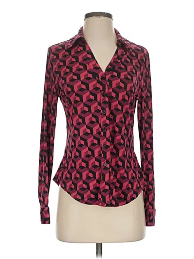 Pre-owned Truth By Republic Long Sleeve Blouse In Red