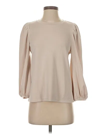 Pre-owned Truth By Republic Long Sleeve Blouse In Tan