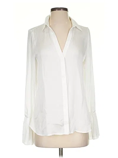 Pre-owned Truth By Republic Long Sleeve Blouse In White