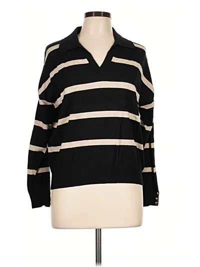 Pre-owned Truth By Republic Long Sleeve Polo Shirt In Black