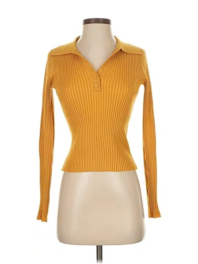 Pre-owned Truth By Republic Long Sleeve Polo Shirt In Yellow