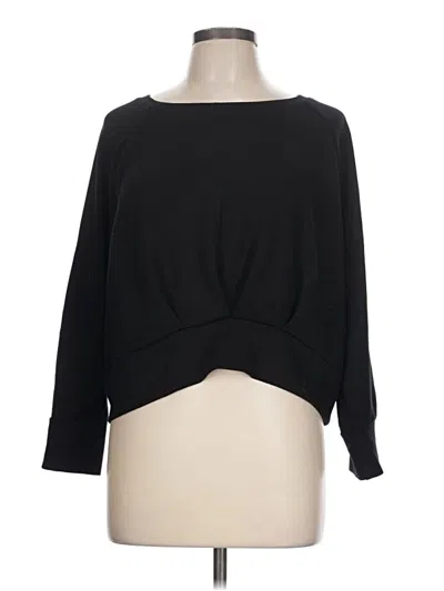 Pre-owned Truth By Republic Long Sleeve Top Black Boatneck Tops