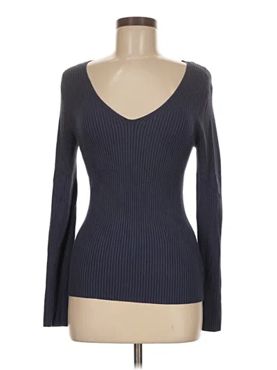 Pre-owned Truth By Republic Long Sleeve Top Gray Sweetheart Neckline Tops