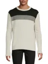 Truth By Republic Men's Colorblock Cashmere Sweater In Alabaster Grey Black