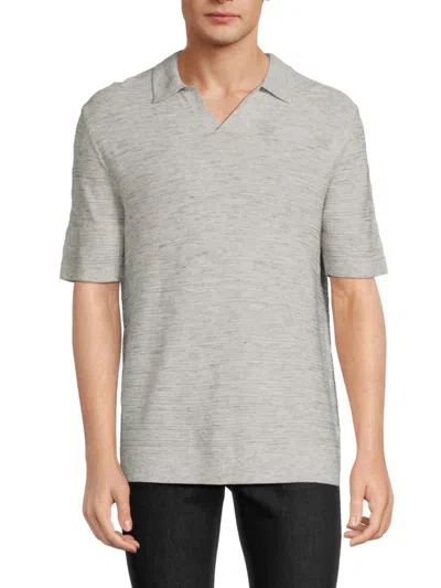 Truth By Republic Men's Johnny Collar Polo In Grey Heather