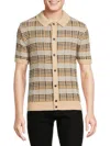 Truth By Republic Men's Pattern Short Sleeve Polo Cardigan In Sand