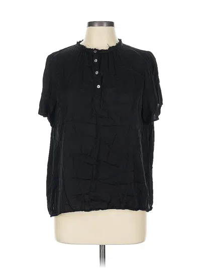 Pre-owned Truth By Republic Short Sleeve Blouse In Black