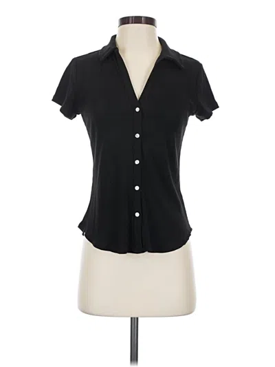 Pre-owned Truth By Republic Short Sleeve Blouse In Black