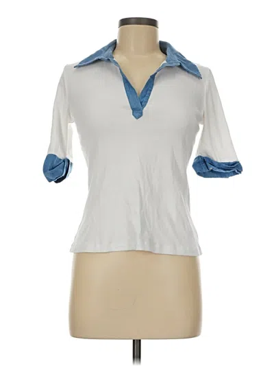 Pre-owned Truth By Republic Short Sleeve Blouse In White