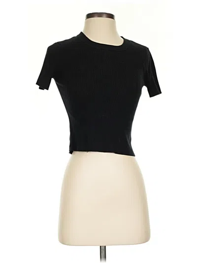 Pre-owned Truth By Republic Short Sleeve Top Black Keyhole Neckline Tops