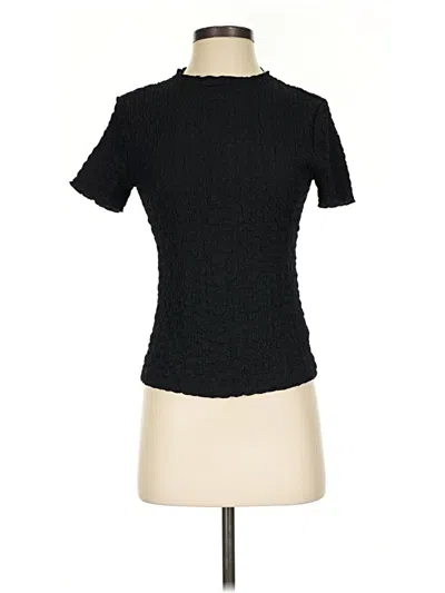 Pre-owned Truth By Republic Short Sleeve Top Black Mock Neckline Tops