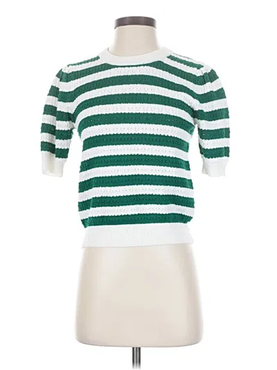 Pre-owned Truth By Republic Short Sleeve Top Green Boatneck Tops