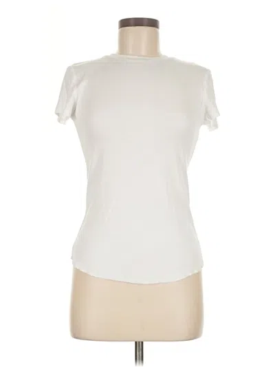 Pre-owned Truth By Republic Short Sleeve Top Ivory Mock Neckline Tops