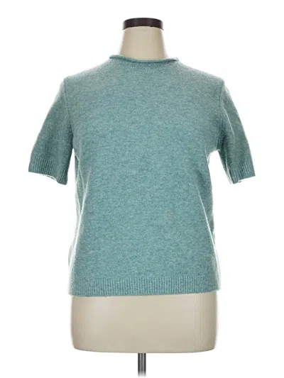 Pre-owned Truth By Republic Short Sleeve Top Teal Mock Neckline Tops