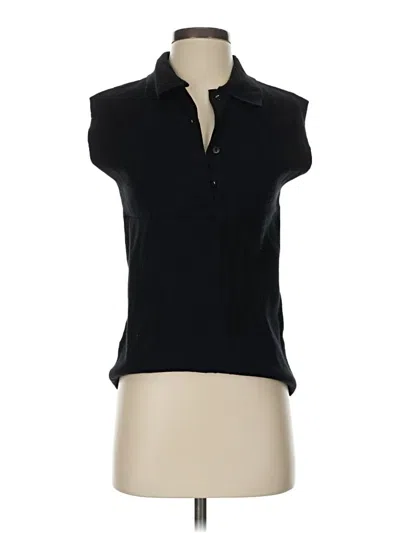 Pre-owned Truth By Republic Sleeveless Button Down Shirt In Black