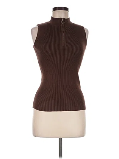 Pre-owned Truth By Republic Sleeveless Top Brown Turtleneck Tops