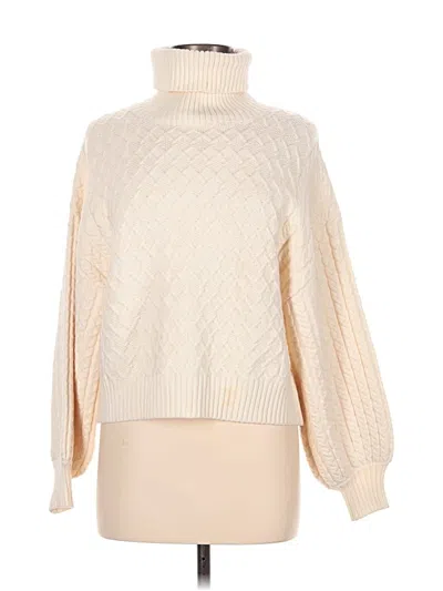 Pre-owned Truth By Republic Turtleneck Sweater In White