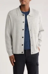 Truth Collared Button Front Cardigan In Gray