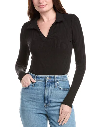 Truth Collared Rib Bodysuit In Black