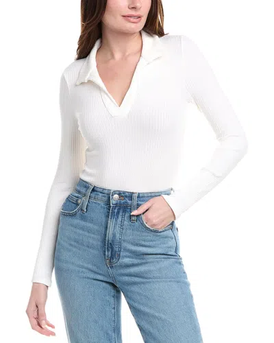 Truth Collared Rib Bodysuit In White
