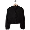 Truth Crop Faux Suede Bomber Jacket In Black