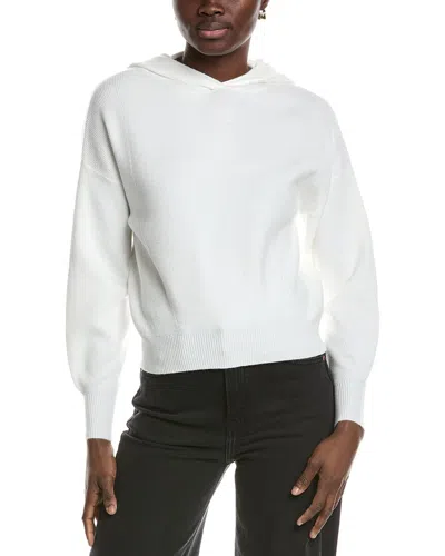 Truth Dropped-shoulder Ribbed Hoodie In White