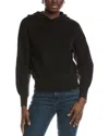 Truth Dropped-shoulder Ribbed Hoodie In Black