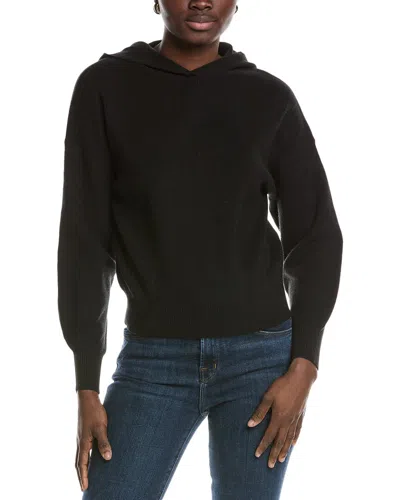 Truth Dropped-shoulder Ribbed Hoodie In Black