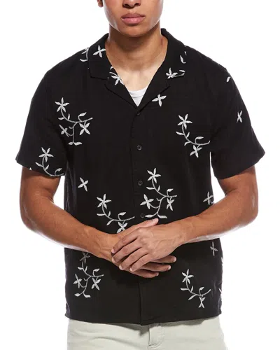 Truth Embroidered Button Shirt In Black