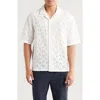 Truth Embroidered Eyelet Openwork Camp Shirt