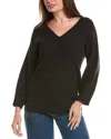 Truth Exposed Seams V-neck Sweater In Black