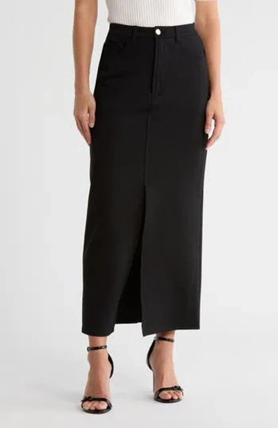 Truth Five-pocket Ponte Maxi Skirt In Black