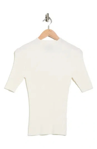 Truth Funnel Neck Elbow Sleeve Sweater In White