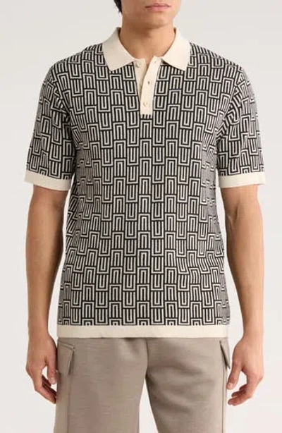 Truth Geometric Knit Polo In Multi