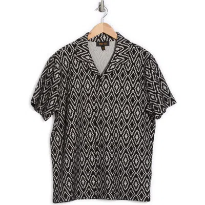 Truth Jacquard Camp Shirt In Ivory/black
