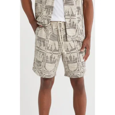 Truth Jacquard Drawstring Shorts In Gray