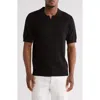 Truth Johnny Collar Pointelle Knit Sweater Polo